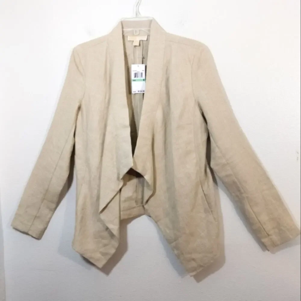 New Michael Kors Hemp Linen asymmetrical jacket NWT 8